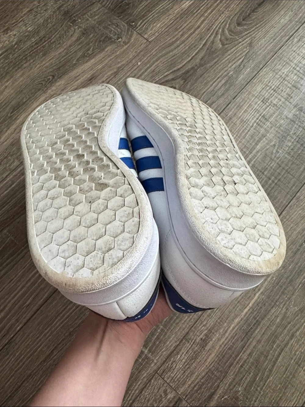 adidas White and Blue Men's Low-Top Sneakers